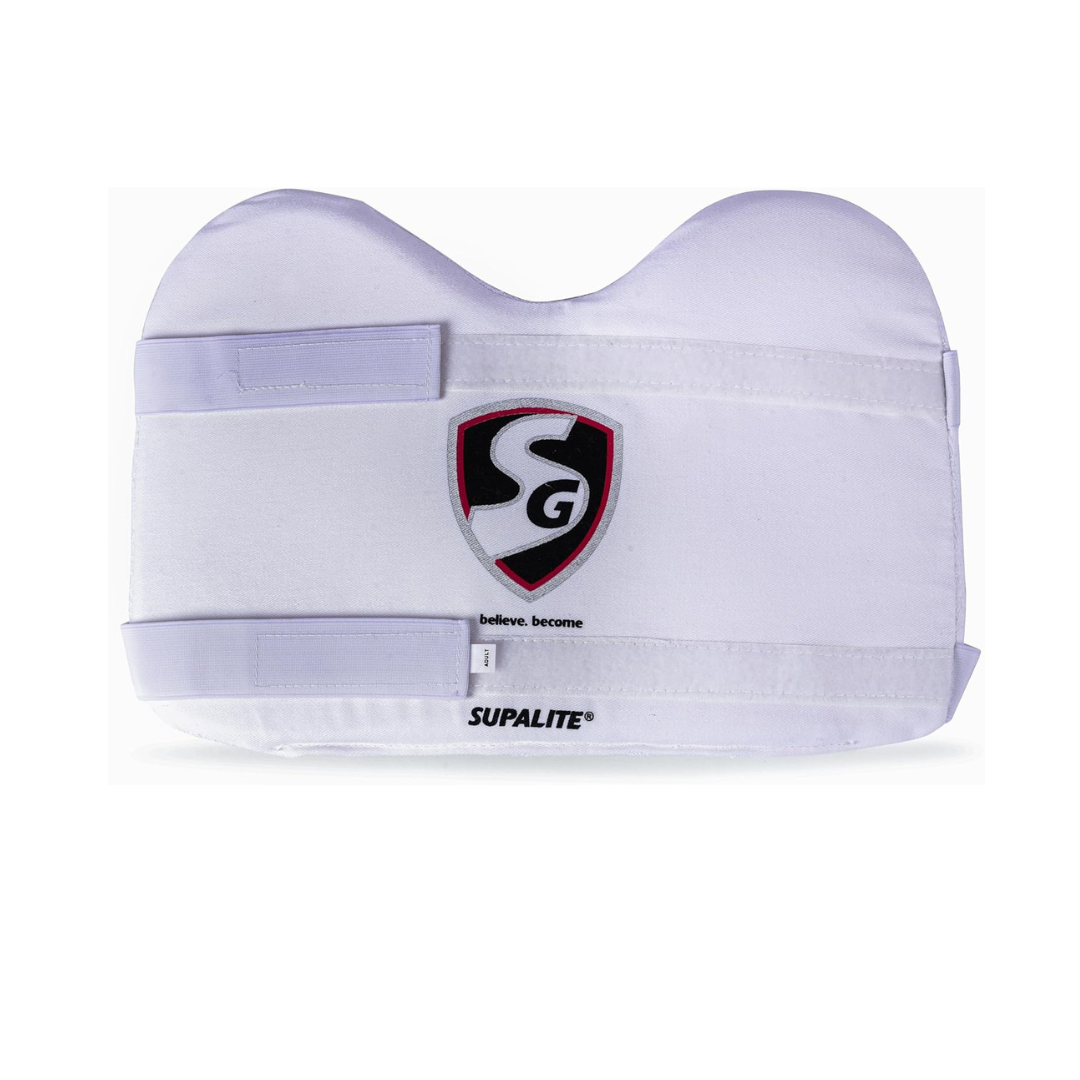 SG SUPALITE Chest Guard | White | Youth Size | Polyurethane (PU) | Youth | Ergonomically Designed | Molded Comfort Fit | Pull-On Closure | Lightweight | Impact Protection