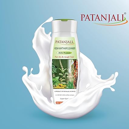 patanjali Kesh Kanti Milk Protein Hair Cleanser Shampoo, 200ml / 6.8 fl oz - (Pack of 2)