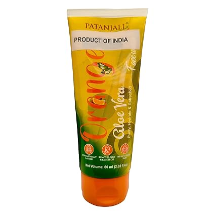 Patanjali Face Wash - Orange And Aloevera, 60g / 2.02 fl oz - (Pack of 3)