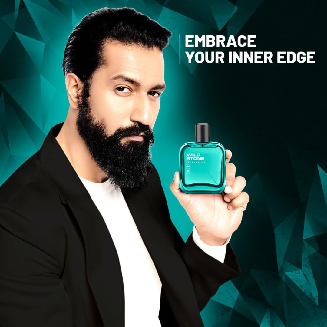 Wild Stone Edge EDP Perfume for Men, 3.38oz| Notes of Lemon ,Green and Artemisia | Eau De Parfum |Fragrance for Modern Lifestyle | Ideal Gift for Him | Active Lifestyle