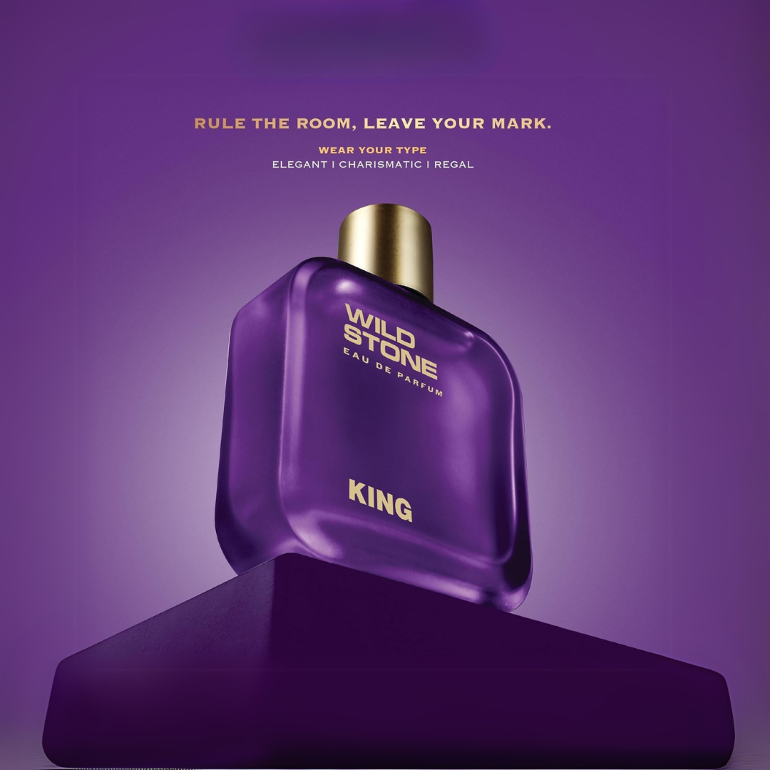 Wild Stone King Perfume for Men, 3.38oz, Notes of Grapefruit, Lemon, and Lavender | LongLasting Fragrance | Best Gift for Him | Perfume for Men | Active Lifestyle | Gift for Men