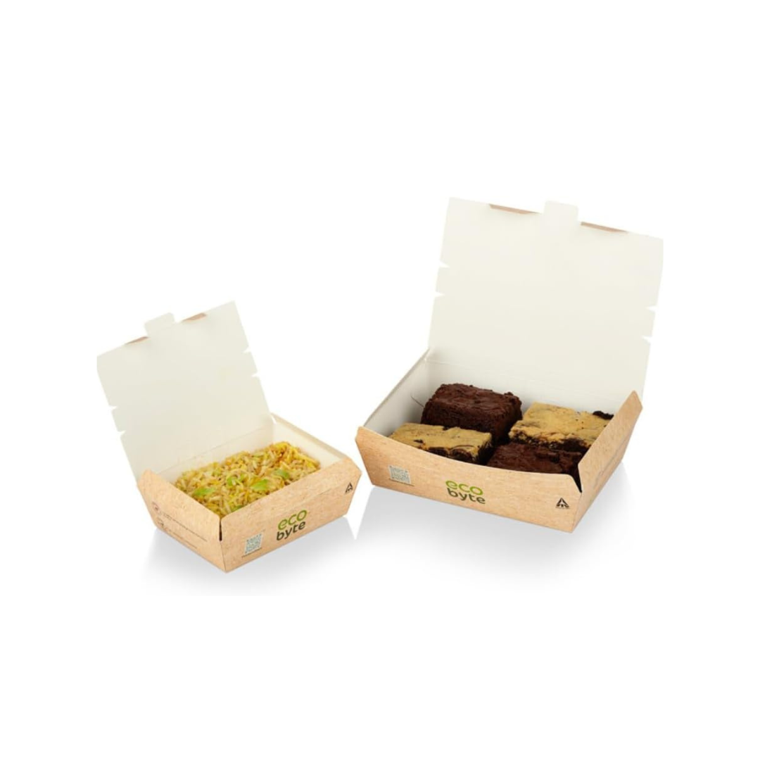 EcoByte ITC Clamshell Lunch Box, 37 oz , Pack of 25 | Kraft Containers for Serving Full Meals or Combos | Designed for Food Delivery and Meal Services
