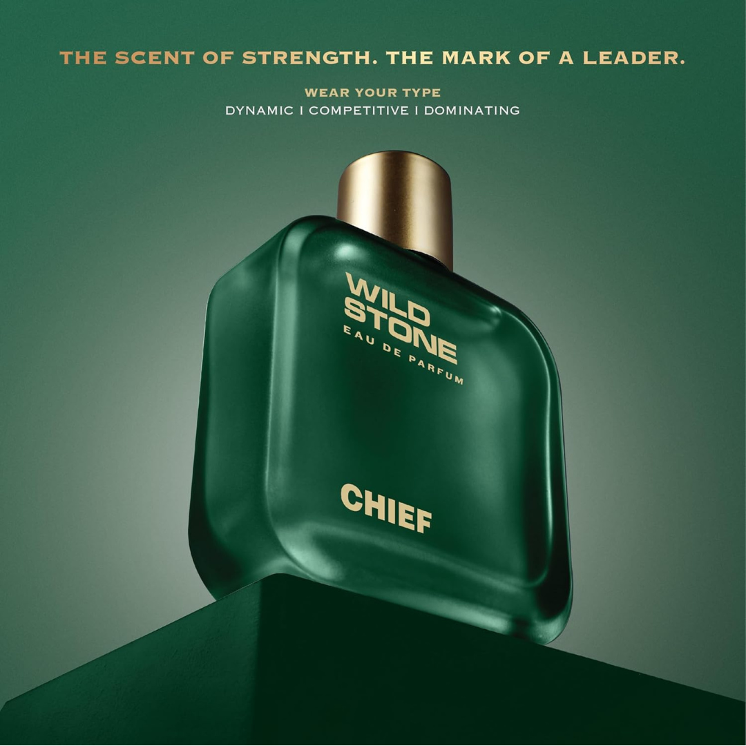 Wild Stone Chief Perfume for Men, 3.38oz | Notes of Rose, Cardamom, and Juniper | Long Lasting Fragrance | Best Gift for Him | Perfume for Men |Active Lifestyle | Gift for Men