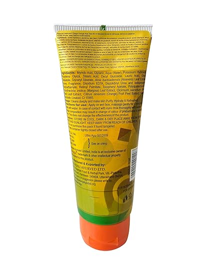 Patanjali Face Wash - Orange And Aloevera, 60g / 2.02 fl oz - (Pack of 3)