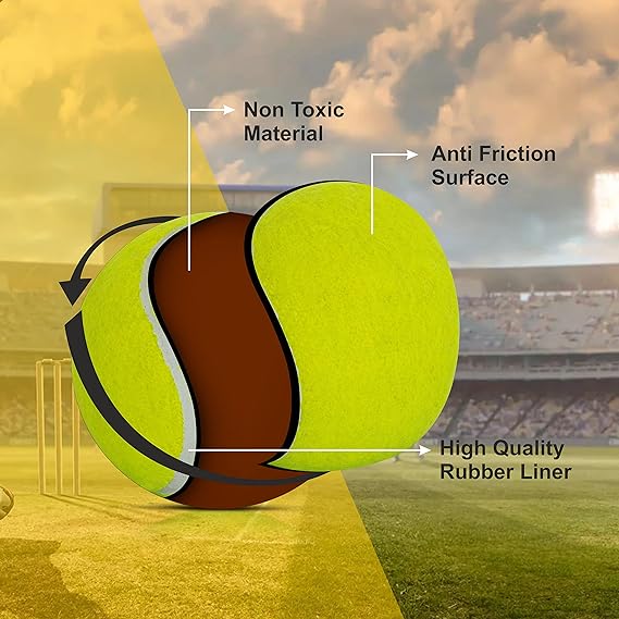 Boldfit Cricket Tennis Ball for Cricket Tournament, Street Match Cricket Ball Tennis for Lawn Cricket Soft Tennis Balls Pack of 3