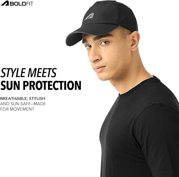 Boldfit Breathable Sports Cap – Unisex Adjustable Polyester Blend Hat with Airholes