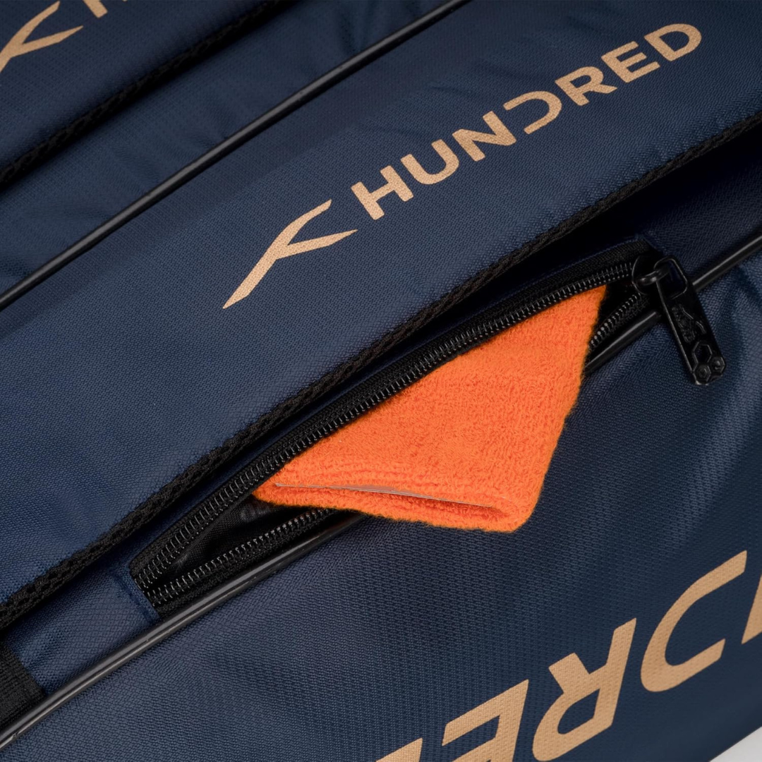 Hundred Cosmo gear Badminton Kit-bag (Black,Navy,Royal Blue,Red,Teal Green, Black/Royal Blue, Black/Red Size: Large) | Double Zipper | Bag with Front Zipper Pocket | Material: Polyester| Padded Back Straps | Easy-Carry Handle