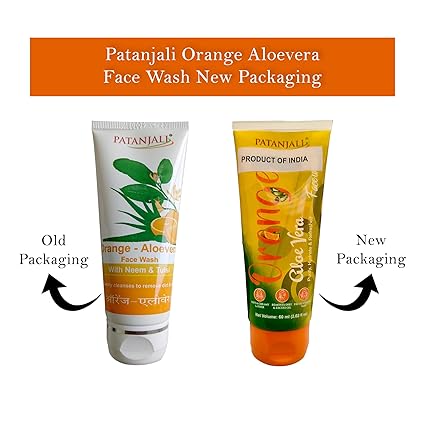 Patanjali Face Wash - Orange And Aloevera, 60g / 2.02 fl oz - (Pack of 3)