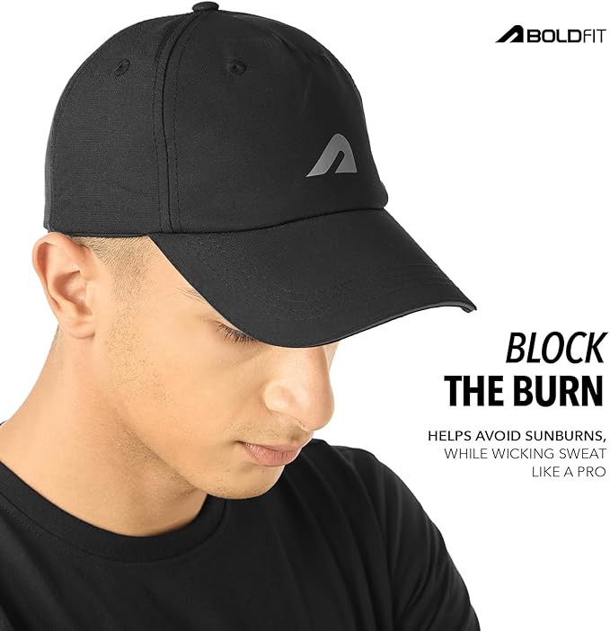 Boldfit Breathable Sports Cap – Unisex Adjustable Polyester Blend Hat with Airholes
