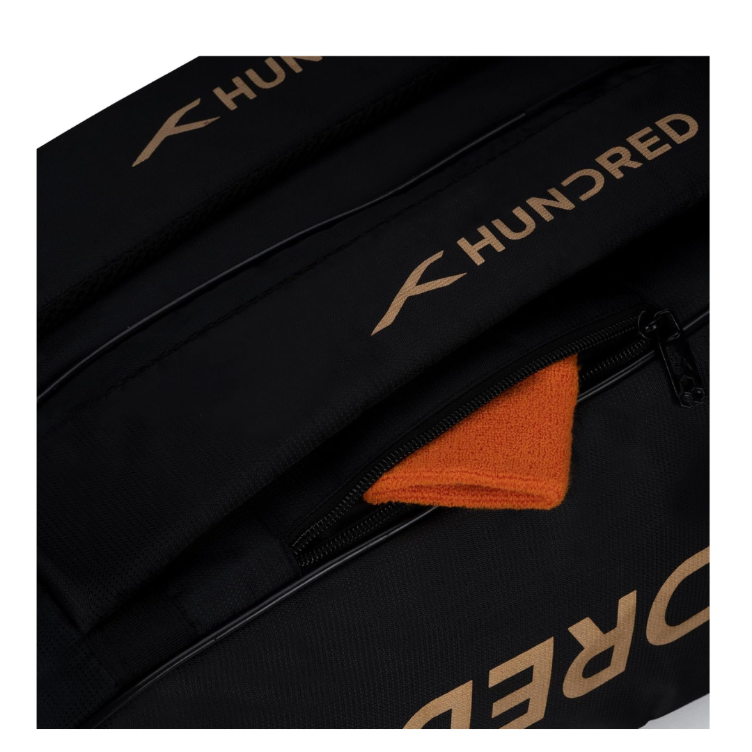 Hundred Cosmo gear Badminton Kit-bag (Black,Navy,Royal Blue,Red,Teal Green, Black/Royal Blue, Black/Red Size: Large) | Double Zipper | Bag with Front Zipper Pocket | Material: Polyester| Padded Back Straps | Easy-Carry Handle