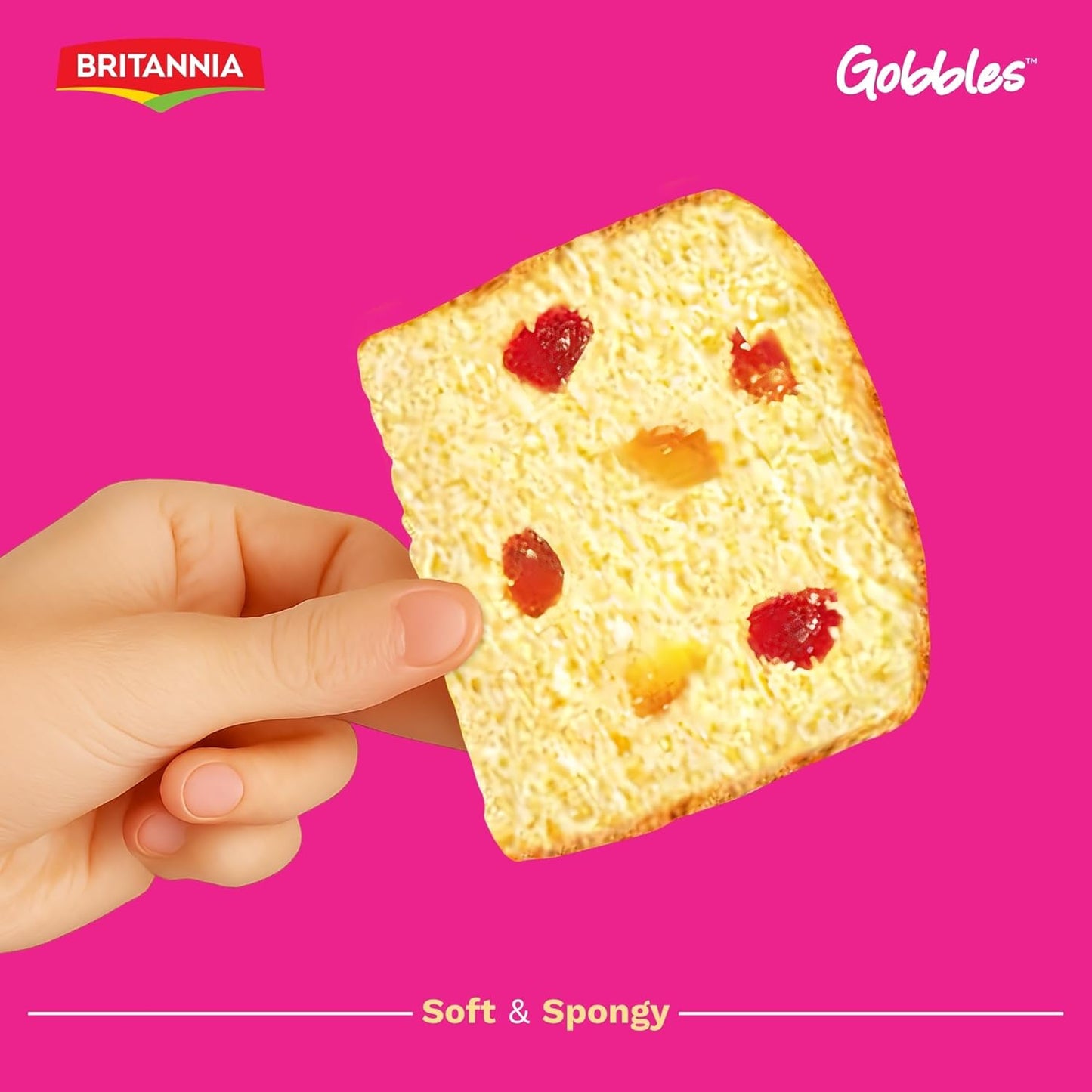 Britannia Slice Fruit Cake, Soft Baked Snack Cake with Mixed Fruit, 3.17 oz (90g)