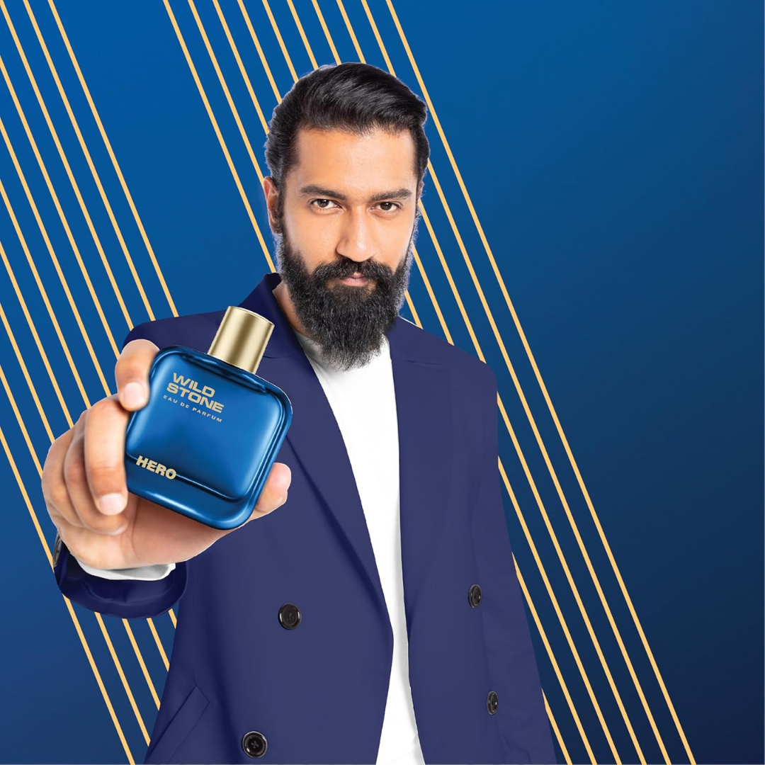 Wild Stone Hero EDP Perfume for Men, 3.38oz |Notes of Vetiver and Orange Blossom | Long lasting | Refreshing Fragrance | Active Lifestyle | Gift for Men