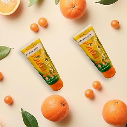 Patanjali Face Wash - Orange And Aloevera, 60g / 2.02 fl oz - (Pack of 3)