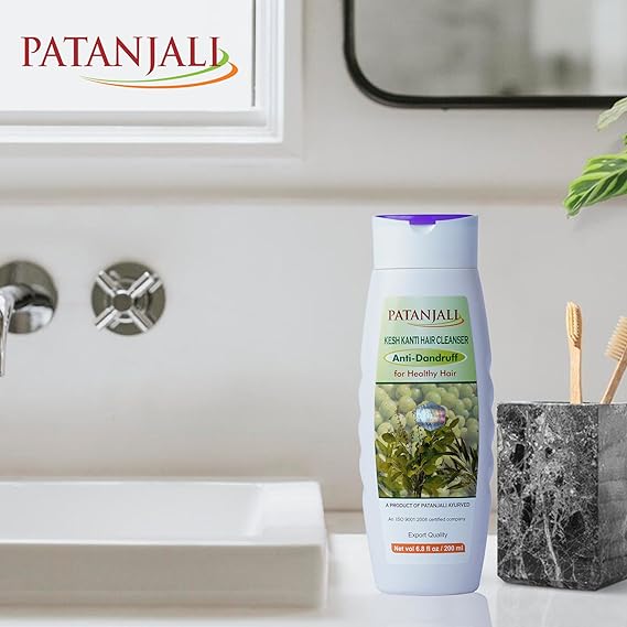 Patanjali Kesh Kanti Anti-Dandruff Hair Cleanser Shampoo, 200ml / 6.8 fl oz - (Pack of 2)