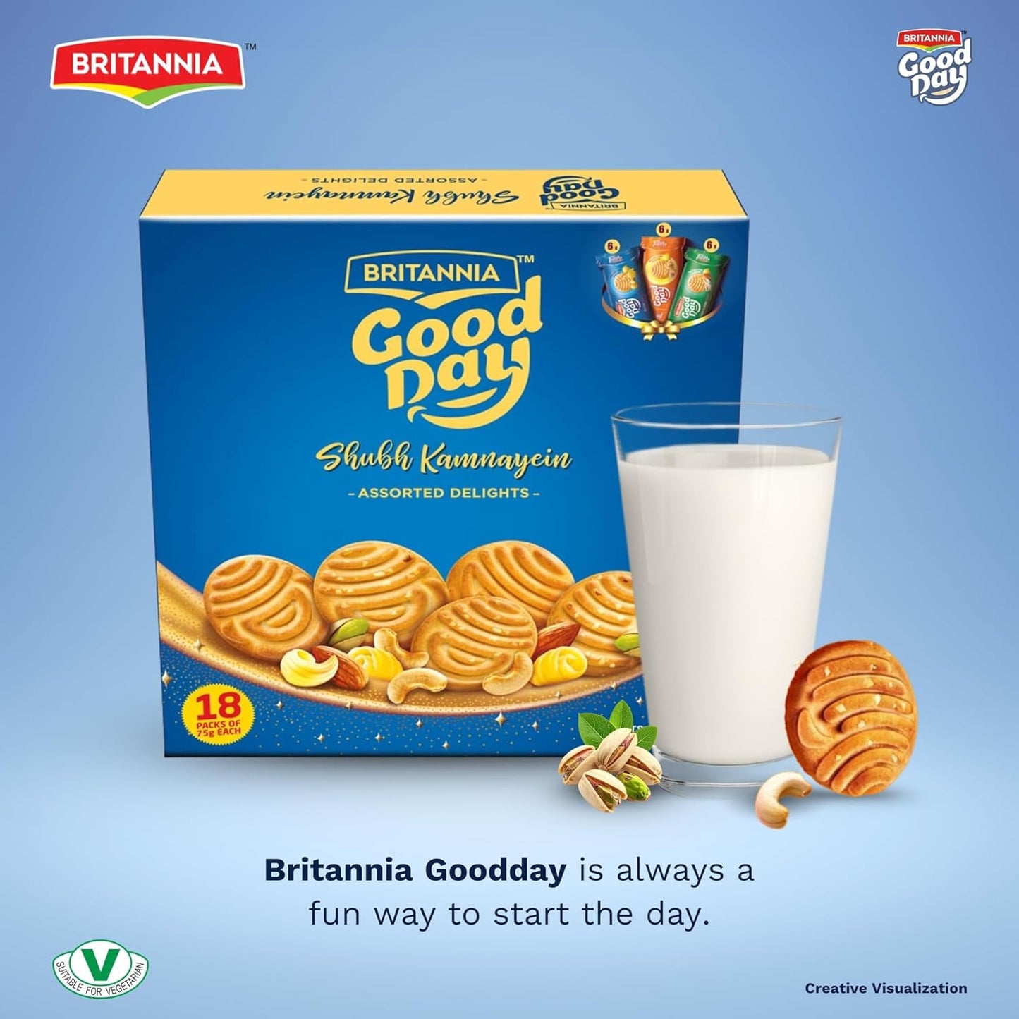 Britannia Good Day Assorted Cookies Variety Pack, Butter & Nut Biscuits, 2.98 lb (1.35 kg)