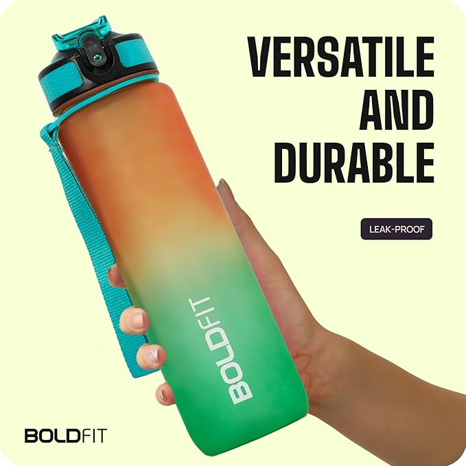Boldfit Sipper Bottle for Adults - Water Bottle with Motivational Time Markers for Kids, School Boys, Girls, Sports Water Bottles for Gym with Measurement BPA Free Water Bottles