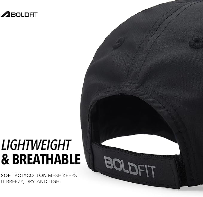 Boldfit Breathable Sports Cap – Unisex Adjustable Polyester Blend Hat with Airholes