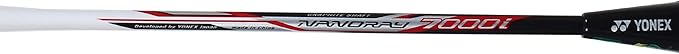 YONEX NR 7000i Graphite Strung Badminton Racket with Full Racket Cover (White/Red)| for Intermediate Players | 80 Grams |Maximum String Tension - 24lbs