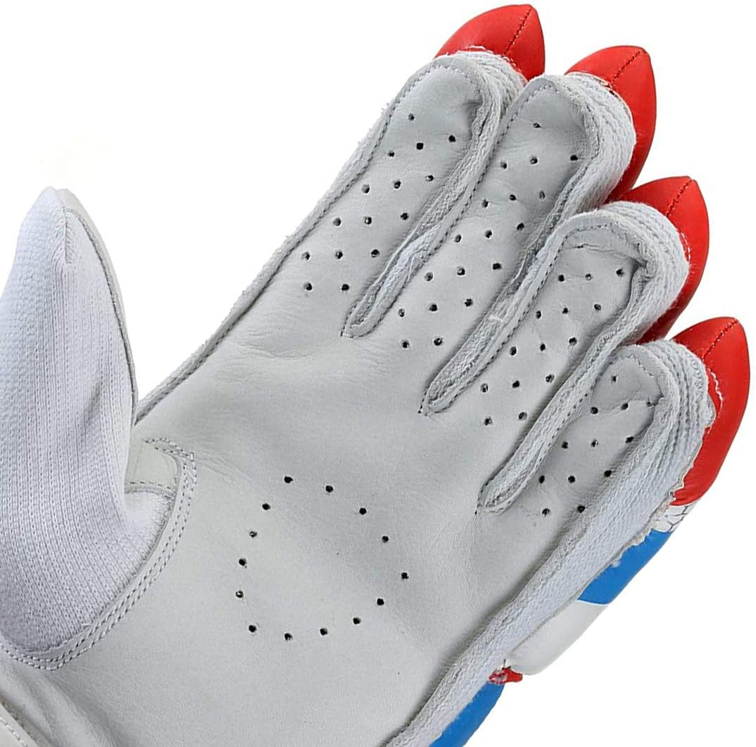 SG Super Club Batting Gloves | White | Men's size| Leather, Cotton, PVC, TPU | Men | Comfortable Fit | Durable Material | Breathable | Adjustable | High Protection