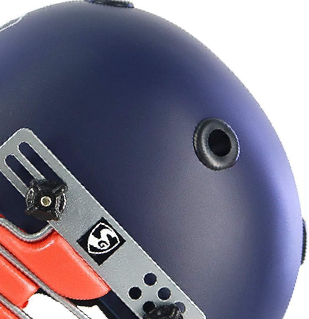 SG OPTIPRO Cricket Helmet | Navy Blue | Polypropylene Shell | Men & Boys | Adjustable Steel Grill | Breathable Padding | Impact-Resistant | Lightweight & Sweat-Absorbent