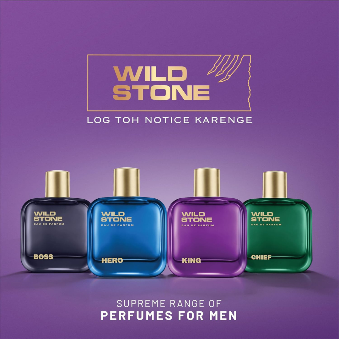 Wild Stone King Perfume for Men, 3.38oz, Notes of Grapefruit, Lemon, and Lavender | LongLasting Fragrance | Best Gift for Him | Perfume for Men | Active Lifestyle | Gift for Men
