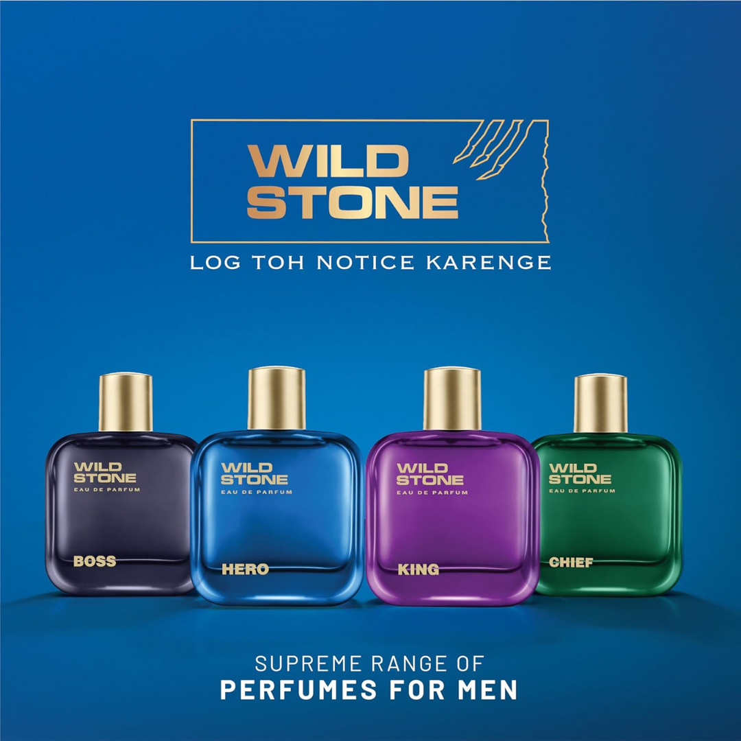 Wild Stone Hero EDP Perfume for Men, 3.38oz |Notes of Vetiver and Orange Blossom | Long lasting | Refreshing Fragrance | Active Lifestyle | Gift for Men