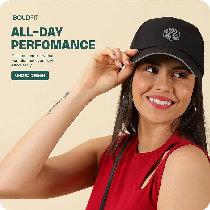 Boldfit Breathable Sports Cap – Unisex Adjustable Polyester Blend Hat with Airholes