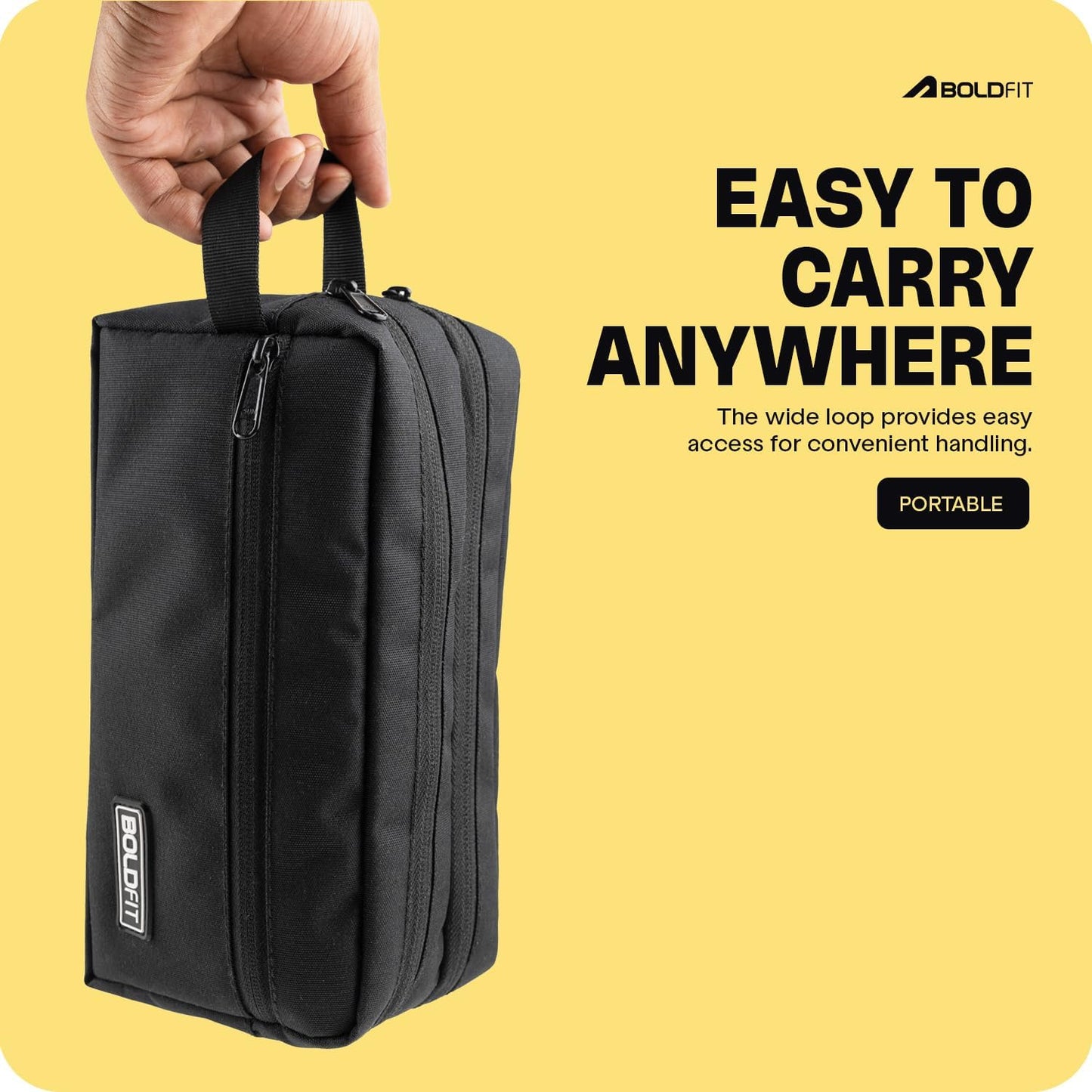 Boldfit Toiletry Bag for Men Toiletry Bag for Women Makeup Pouch, Travel Essentials Travel Organizer Makeup Bag Travel Pouch for Men for Travel Accessories Travel Kit for Toiletries, Wash Bag - Black,
