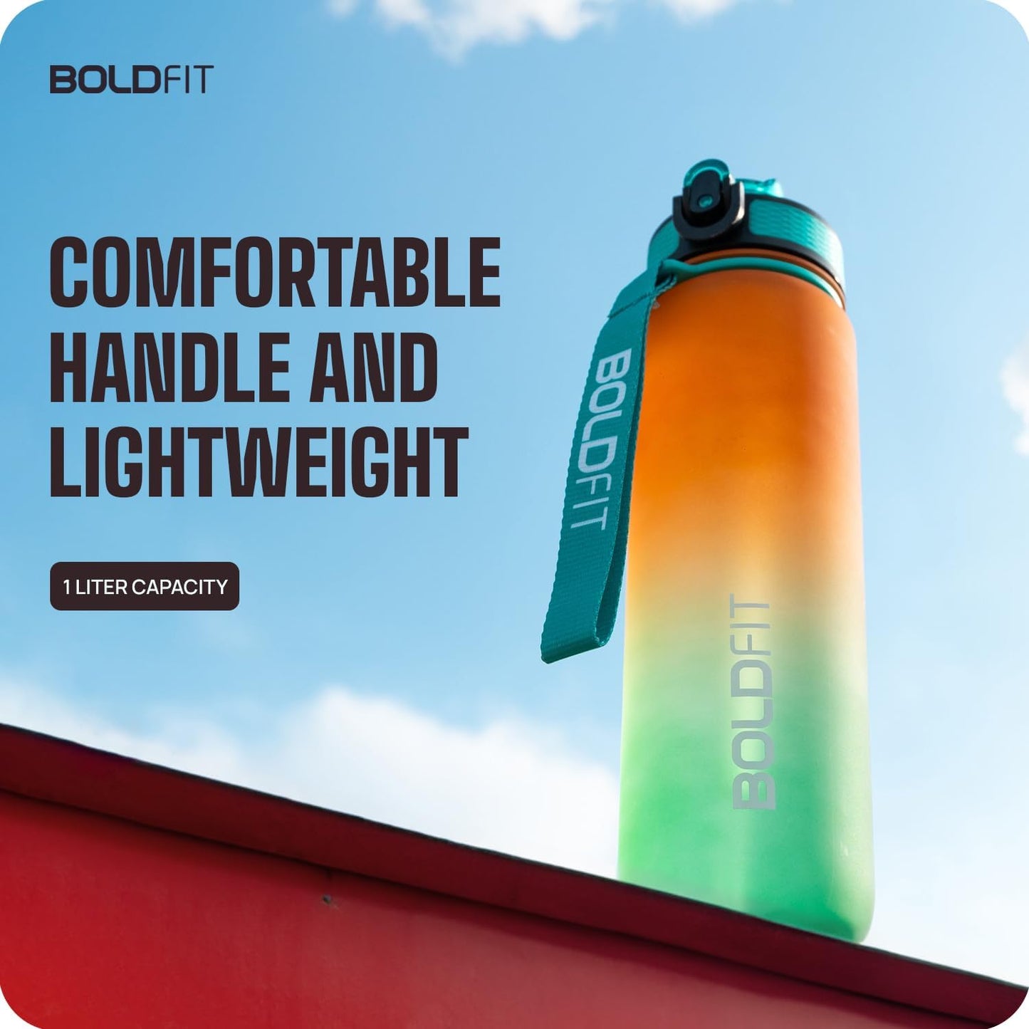 Boldfit Sipper Bottle for Adults - Water Bottle with Motivational Time Markers for Kids, School Boys, Girls, Sports Water Bottles for Gym with Measurement BPA Free Water Bottles