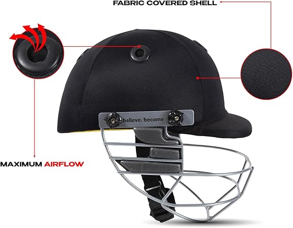 SG Blazetech Cricket Helmet | Lightweight and Durable Protective Batting Gear – Adjustable Fit for Men, Women, and Youth Players
