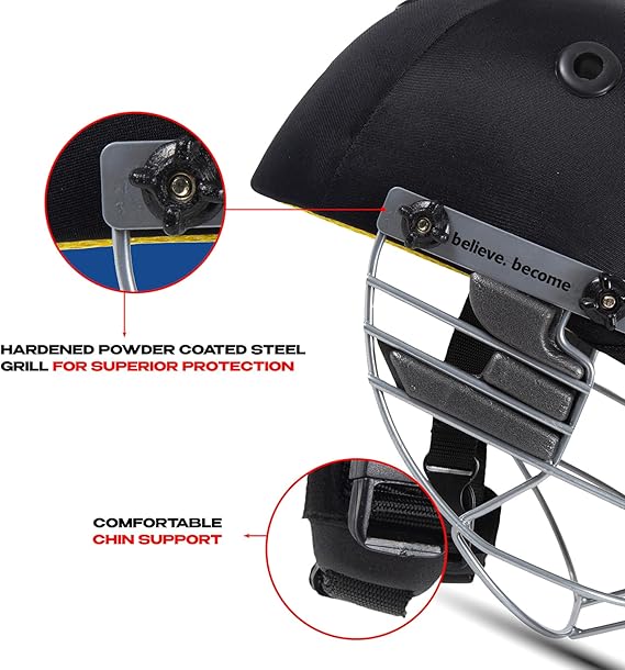 SG Blazetech Cricket Helmet | Lightweight and Durable Protective Batting Gear – Adjustable Fit for Men, Women, and Youth Players