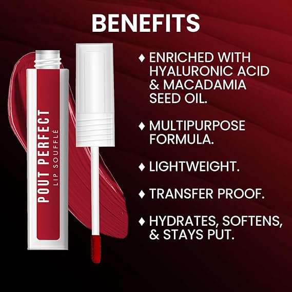 USA Pout Perfect Lip Souffle – Sugar Plum 03 | Soft Matte Finish, Lightweight & Long-Lasting Lip Color – Smooth Application and Comfortable Wear