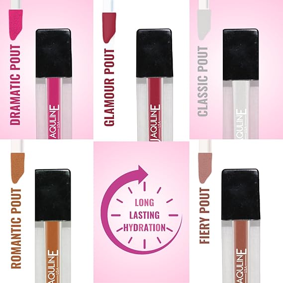 USA Glossy Pout Lip Gloss | Pack of 5 (1.2ml Each) | Long-Lasting Hydration, Smooth Texture & Moisturizing Formula for Soft, Shiny Lips