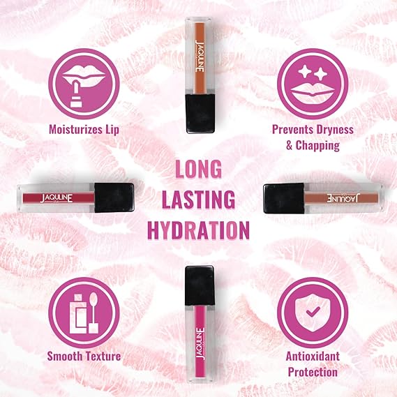 USA Glossy Pout Lip Gloss | Pack of 5 (1.2ml Each) | Long-Lasting Hydration, Smooth Texture & Moisturizing Formula for Soft, Shiny Lips