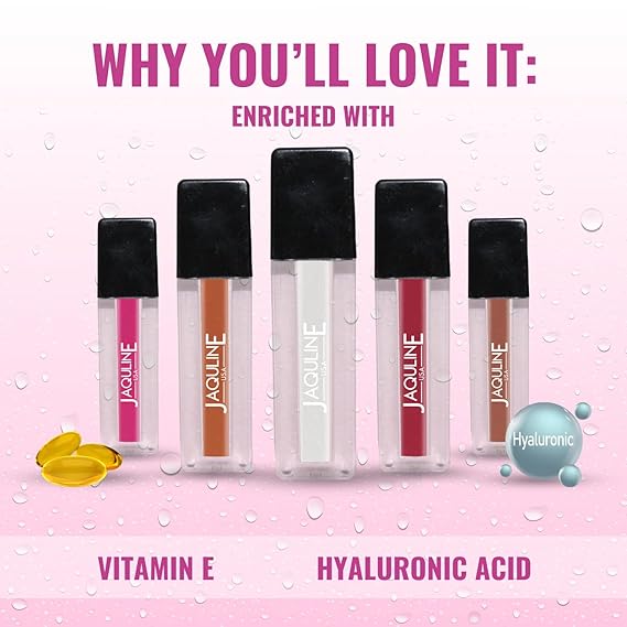 USA Glossy Pout Lip Gloss | Pack of 5 (1.2ml Each) | Long-Lasting Hydration, Smooth Texture & Moisturizing Formula for Soft, Shiny Lips