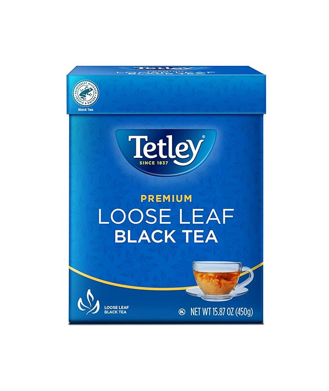 Tetley Premium Loose Leaf Tea | 15.87oz (450g) | Rich and Full-Bodied Black Tea – Perfect for Hot Tea, Iced Tea, or Traditional Chai