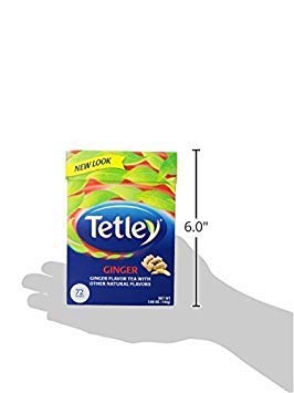 Tetley Ginger Tea 72 Tea Bags per Pack (Pack of 3) | Warm and Soothing Ginger-Infused Black Tea – Caffeine Beverage for Anytime Comfort
