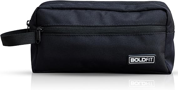 Boldfit Toiletry Bag for Men Toiletry Bag for Women Makeup Pouch, Travel Essentials Travel Organizer Makeup Bag Travel Pouch for Men for Travel Accessories Travel Kit for Toiletries, Wash Bag - Black,