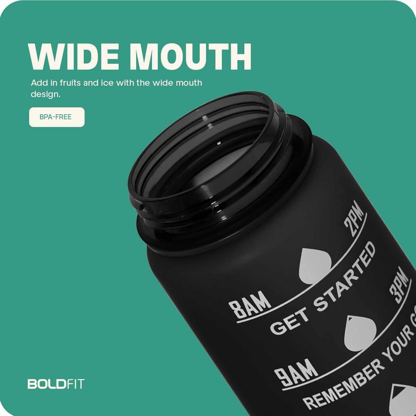 Boldfit Sipper Bottle for Adults - Water Bottle with Motivational Time Markers for Kids, School Boys, Girls, Sports Water Bottles for Gym with Measurement BPA Free Water Bottles