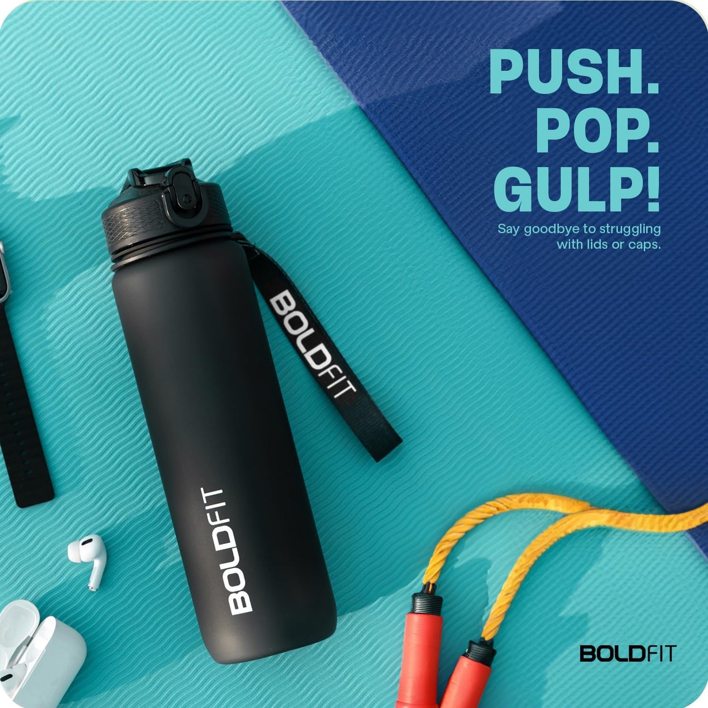 Boldfit Sipper Bottle for Adults - Water Bottle with Motivational Time Markers for Kids, School Boys, Girls, Sports Water Bottles for Gym with Measurement BPA Free Water Bottles
