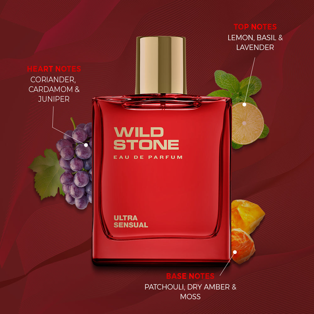 Wild Stone Ultra Sensual Eau de Parfum Perfume, 100 ml (3.4 Fl oz) | Aromatic Fougere | Long-Lasting Fragrance | Perfect for Active Lifestyle | Skin Friendly | Cruelty-Free