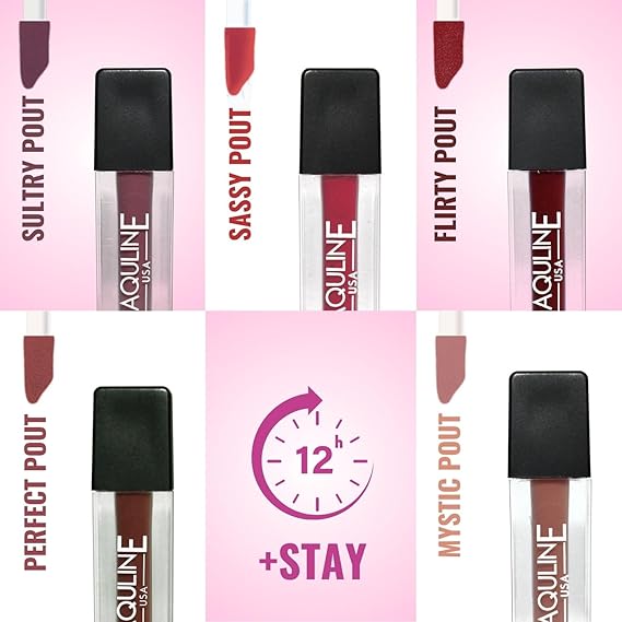 USA Pout Power Set of 5 Liquid Matte Lipsticks | Long-Lasting, Smudge-Proof & Highly Pigmented Shades – Comfortable All-Day Wear