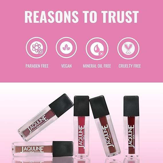 USA Pout Power Set of 5 Liquid Matte Lipsticks | Long-Lasting, Smudge-Proof & Highly Pigmented Shades – Comfortable All-Day Wear