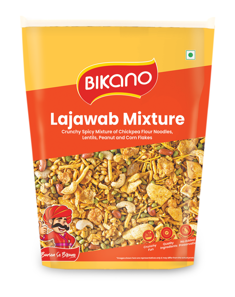 Bikano Lajawab Mixture 1kg – Crispy, Spicy & Irresistibly Crunchy Indian Namkeen | Vegetarian Snack | Family Pack