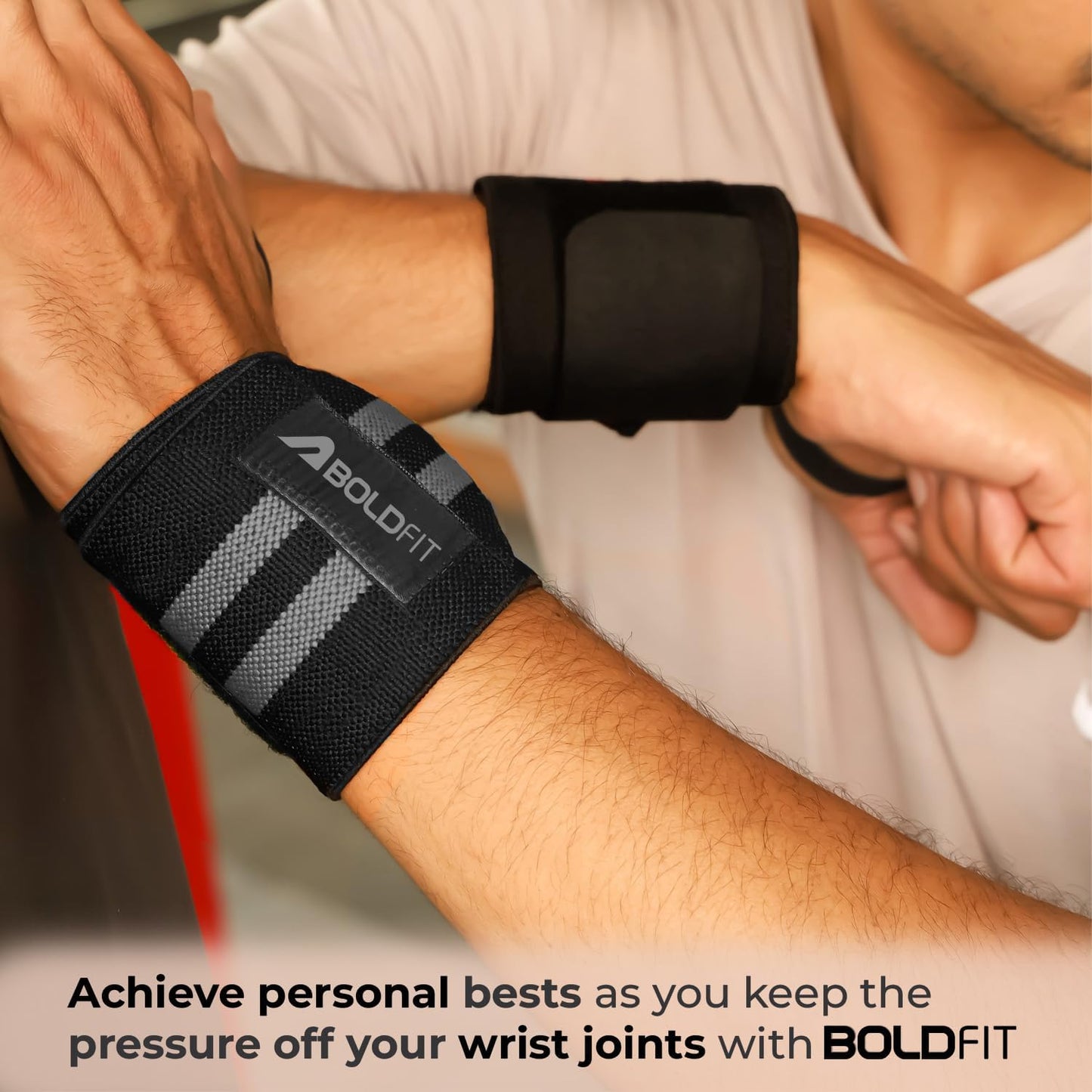 Boldfit Wrist Supporter for Gym Wrist Band for Men Gym & Women with Thumb Loop Straps - Wrist Wrap Gym Accessories for Men Hand Grip & Wrist Support Sports Straps for Gym