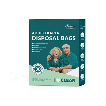 Sirona Adult Diaper Waste Bags | 60 Count | Leak-Proof, Odor-Locking & Oxo-Biodegradable Disposal Bags | Opaque Hygiene Bags for Adult & Baby Diapers, Sanitary Products & Pet Waste