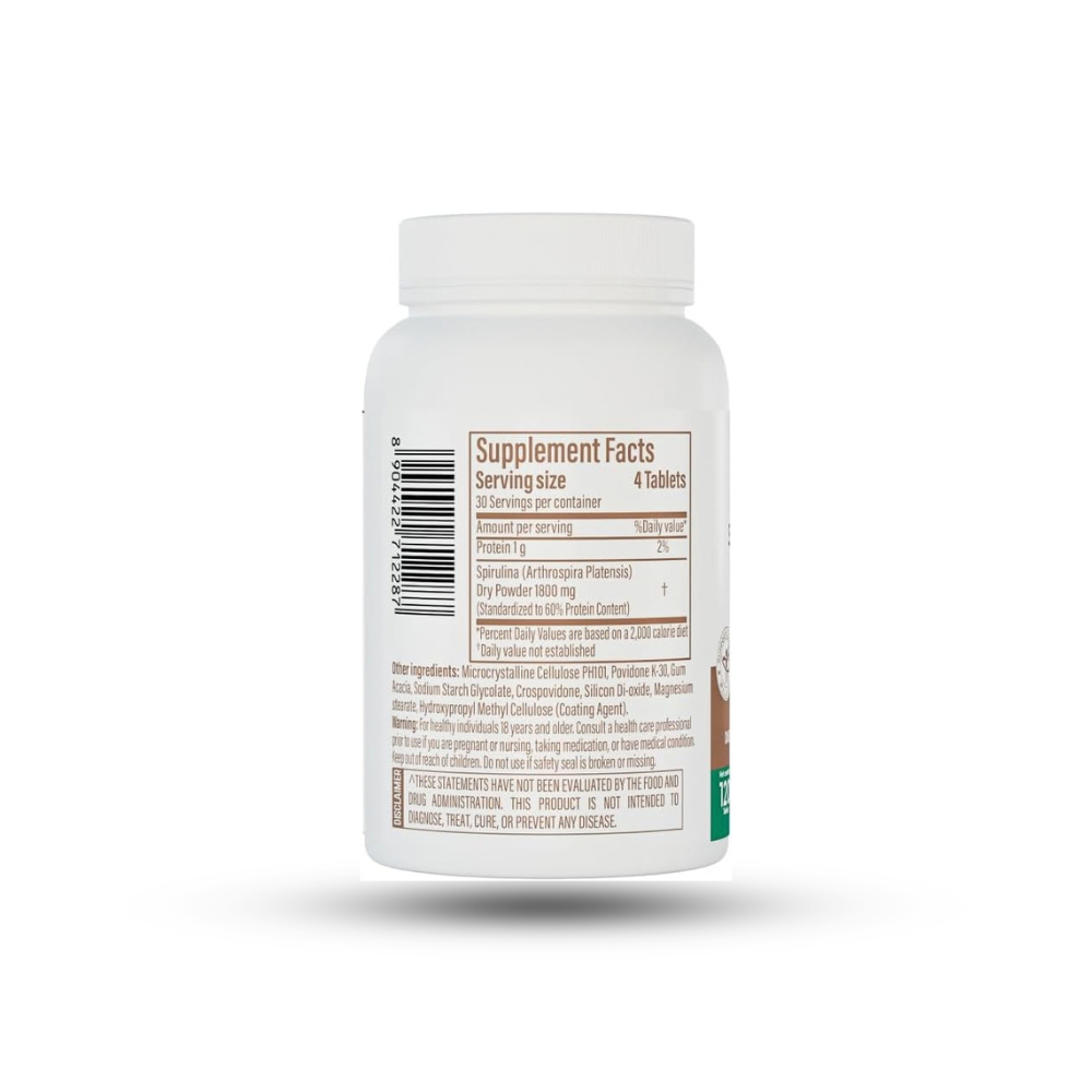 Patanjali Nutrela Spirulina 1800mg - Plant-Based Superfood Nutrition Supplement - Immune Support - 120 Vegetarian Tablets