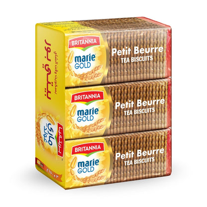 Britannia MarieGold Petit Beurre Biscuits Classic Light & Crispy Tea-Time Snack Delicious Golden Cookies 7oz (200g) Pack of 1