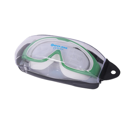 Endless EL1009 Premium Swimming Goggle with Anti-Fog and UV Protection | Material : Silicon, PU | Stylish Big Frame for more Visibility | Soft Silicone Gasket for Leak Proof | With Hard Case