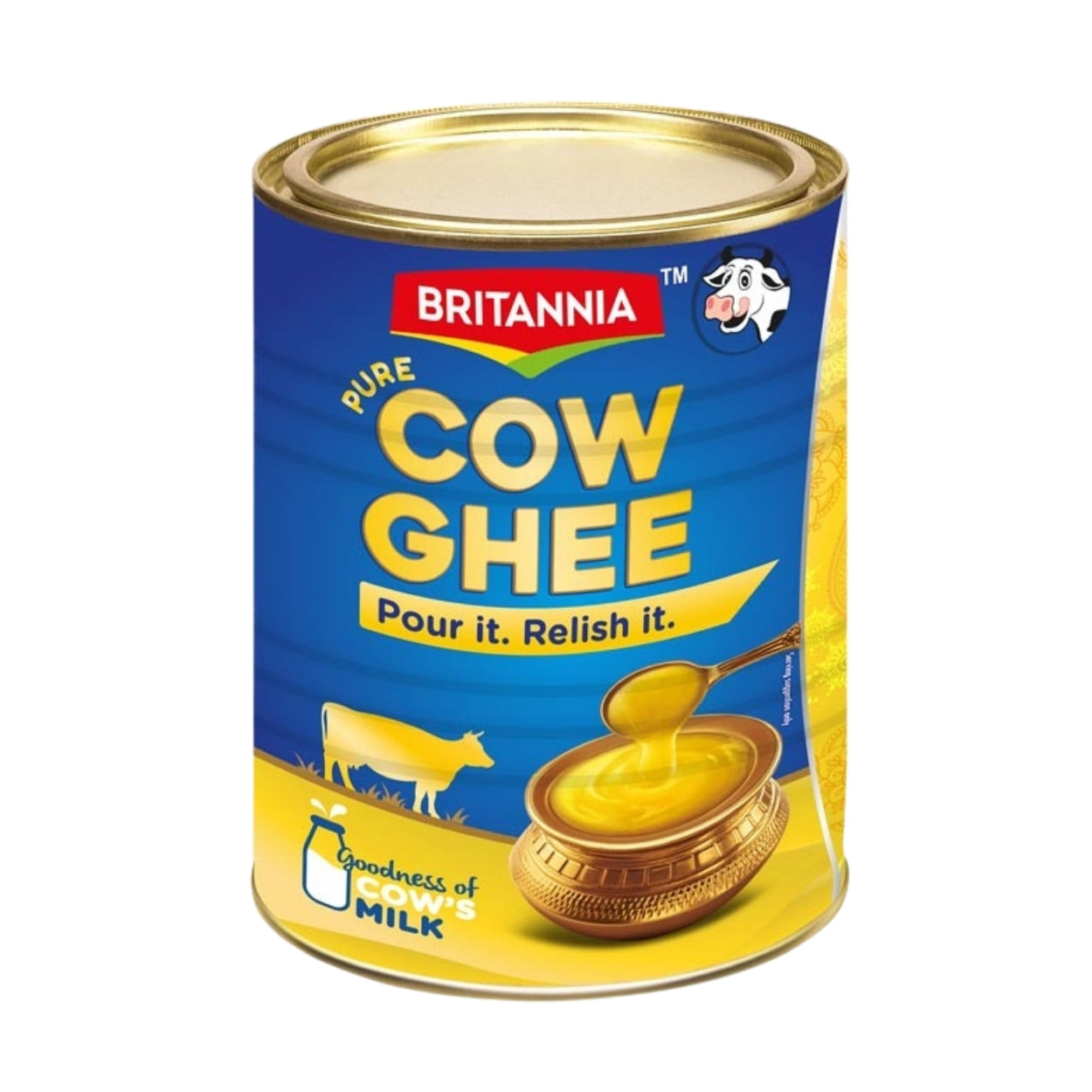 Britannia Pure Ghee Traditional Clarified Butter Rich Aroma & Flavor Ideal for Cooking, Baking & Frying 32oz (907g) Pack of 1